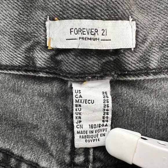 Forever 21 Premium Womens Mid Rise Distressed Straight Leg Jeans Gray Size 25 - Picture 8 of 9